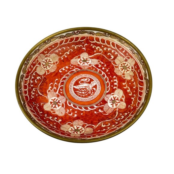 Vintage Japanese ACF Floral Phoenix Design 8 Porcelain Hand Painted in Hong Kon - Picture 7 of 11